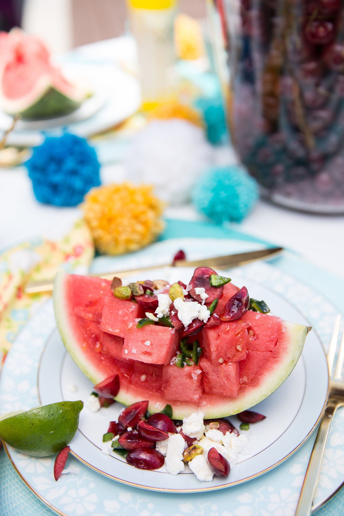 Cherry Watermelon Wedge Salad