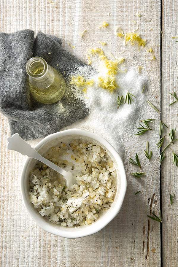 Lemon and Rosemary Salt Scrub