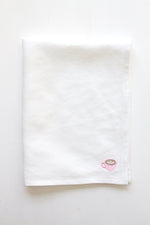 WHITE LINEN KITCHEN TOWEL (PINK CAFE LATTE EMBROIDERY)