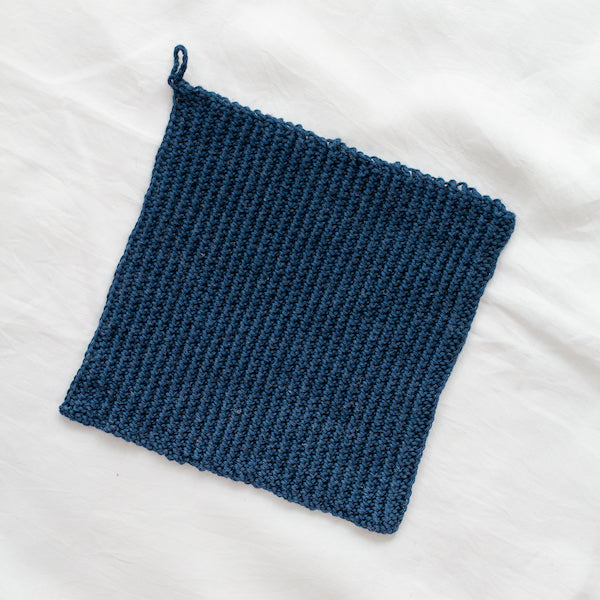 COTTON/LINEN HAND KNIT WASHCLOTH (6 COLOR OPTIONS)