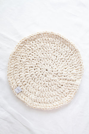 ORGANIC COTTON ROUND PLACEMAT (CREAM)