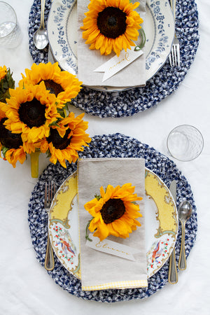 ORGANIC COTTON ROUND PLACEMAT (NAVY GINGHAM)