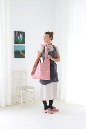 LYCEE TIE TOP REVERSIBLE BAG IN PINK