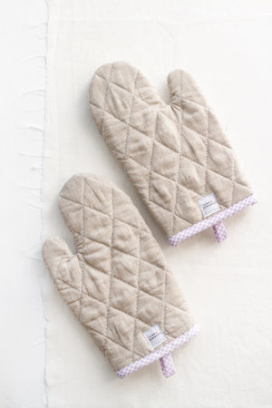 NATURAL LINEN OVEN MITT SET (SET OF 2)