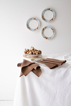 SHIITAKE BROWN LINEN NAPKIN SET (SET OF 4)